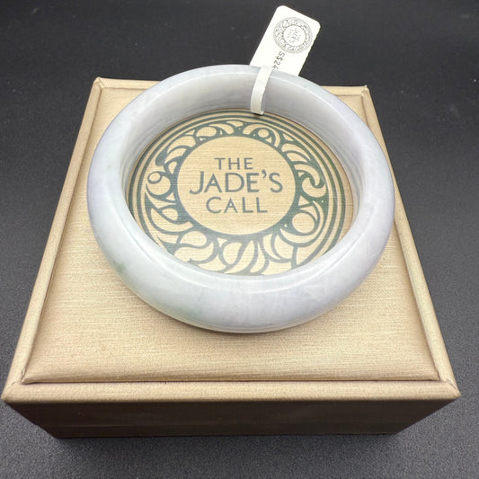 34. Pale Grey Lavender with Slight Green Touches Jade Bangle