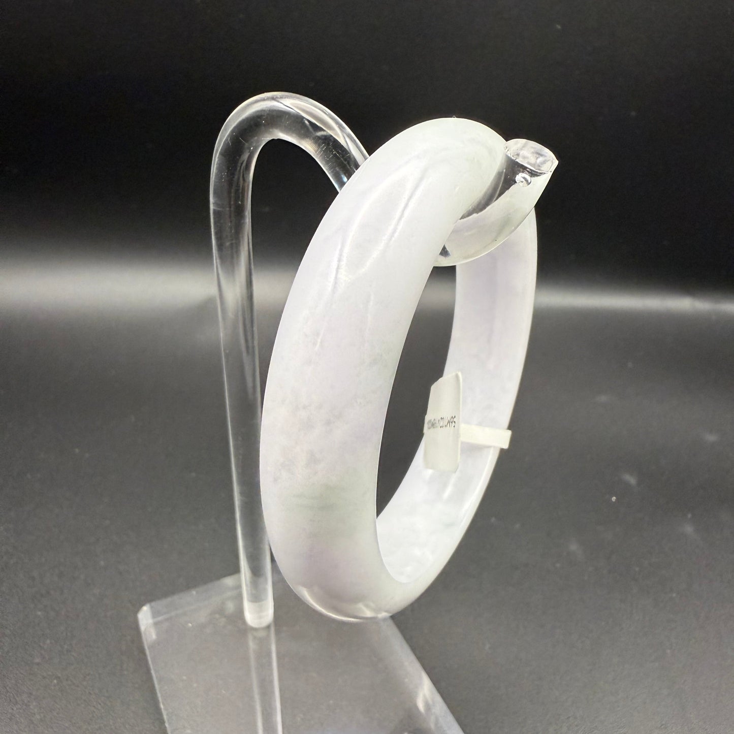 34. Pale Grey Lavender with Slight Green Touches Jade Bangle