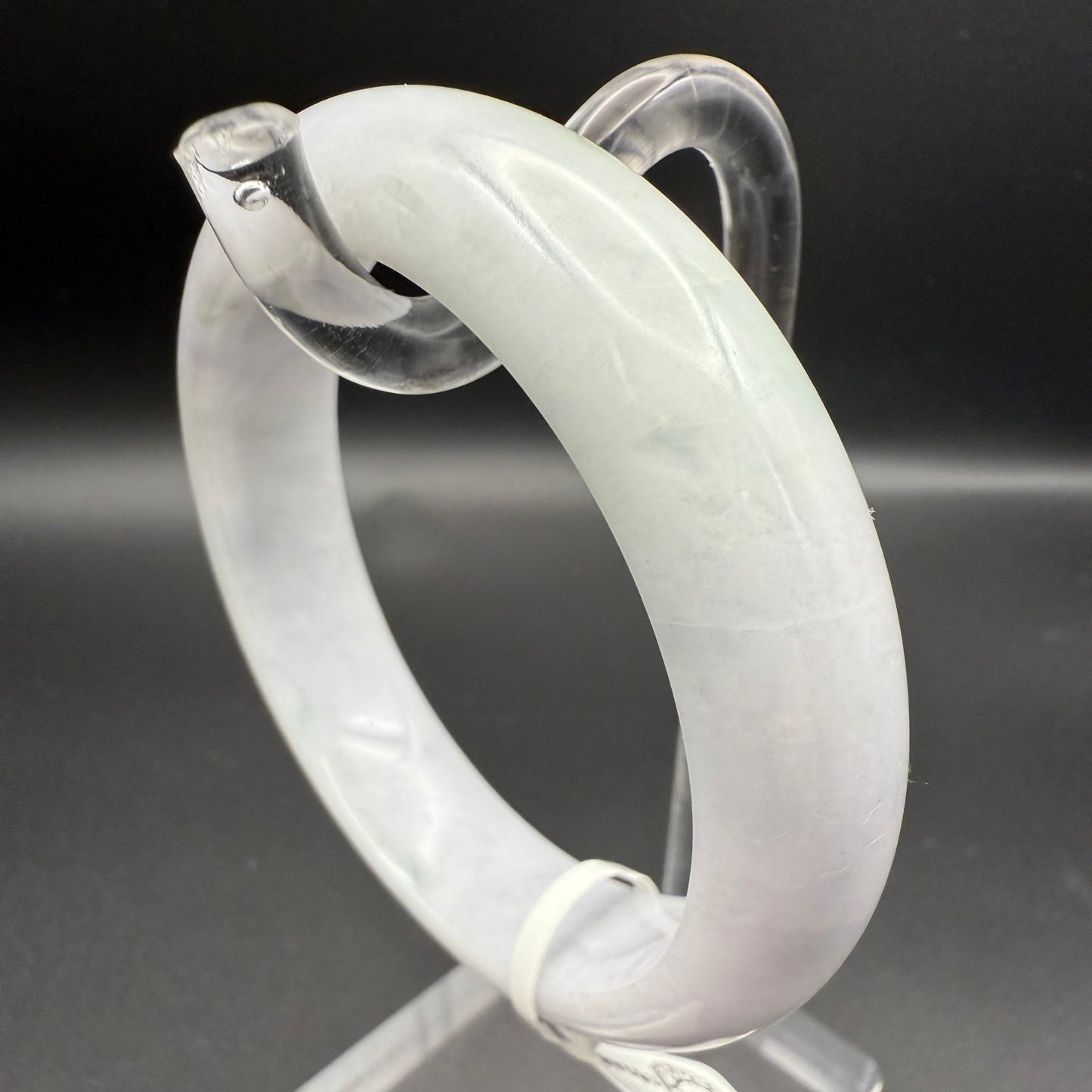 34. Pale Grey Lavender with Slight Green Touches Jade Bangle