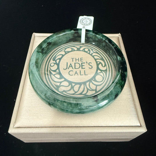60. Dark green with black touches Jade bangle