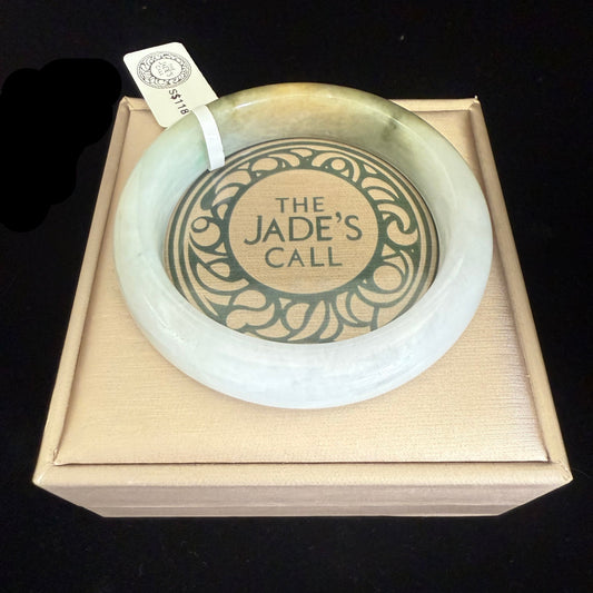 62. White with yellow Jade bangle