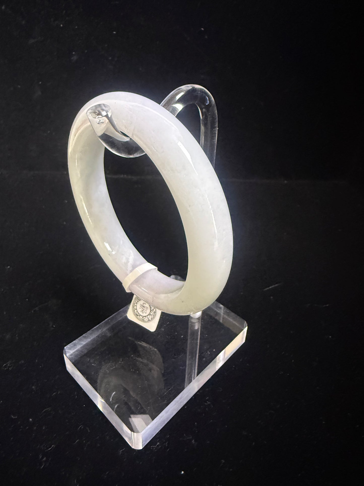72. Glossy white Jade bangles
