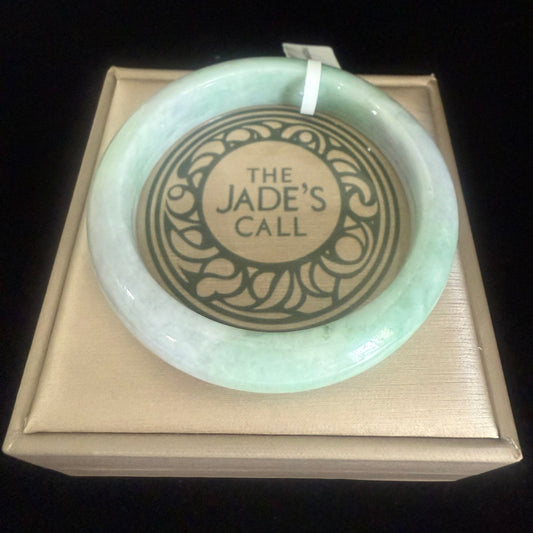 75. Green and light greyish combination Jade Bangle