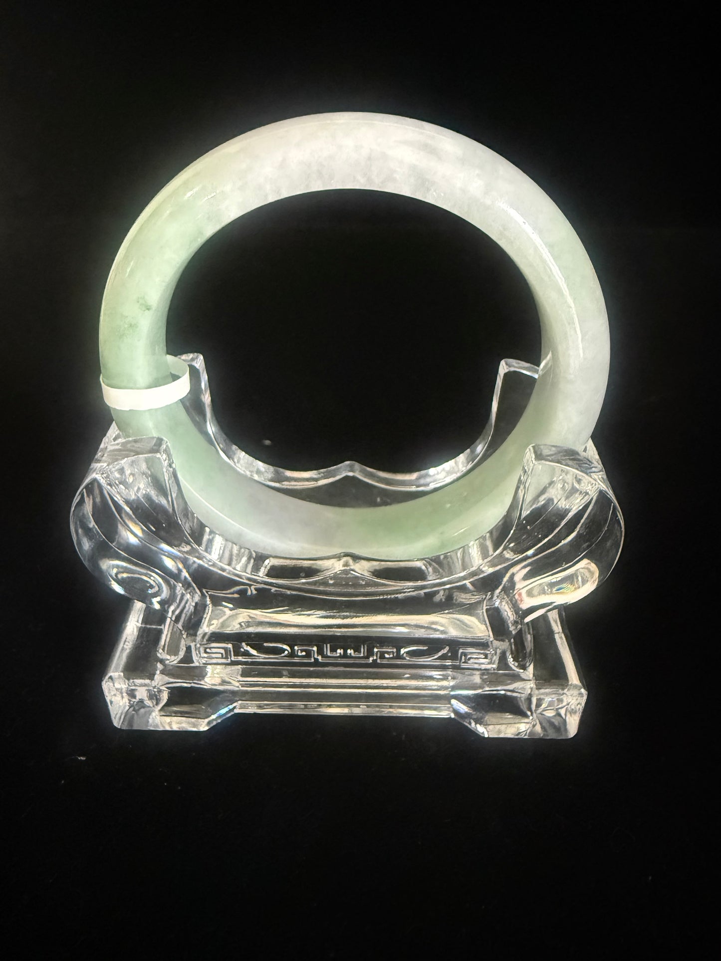 75. Green and light greyish combination Jade Bangle