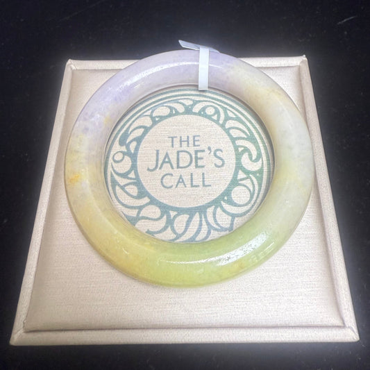 88. Yellow purple green Jade Bangle