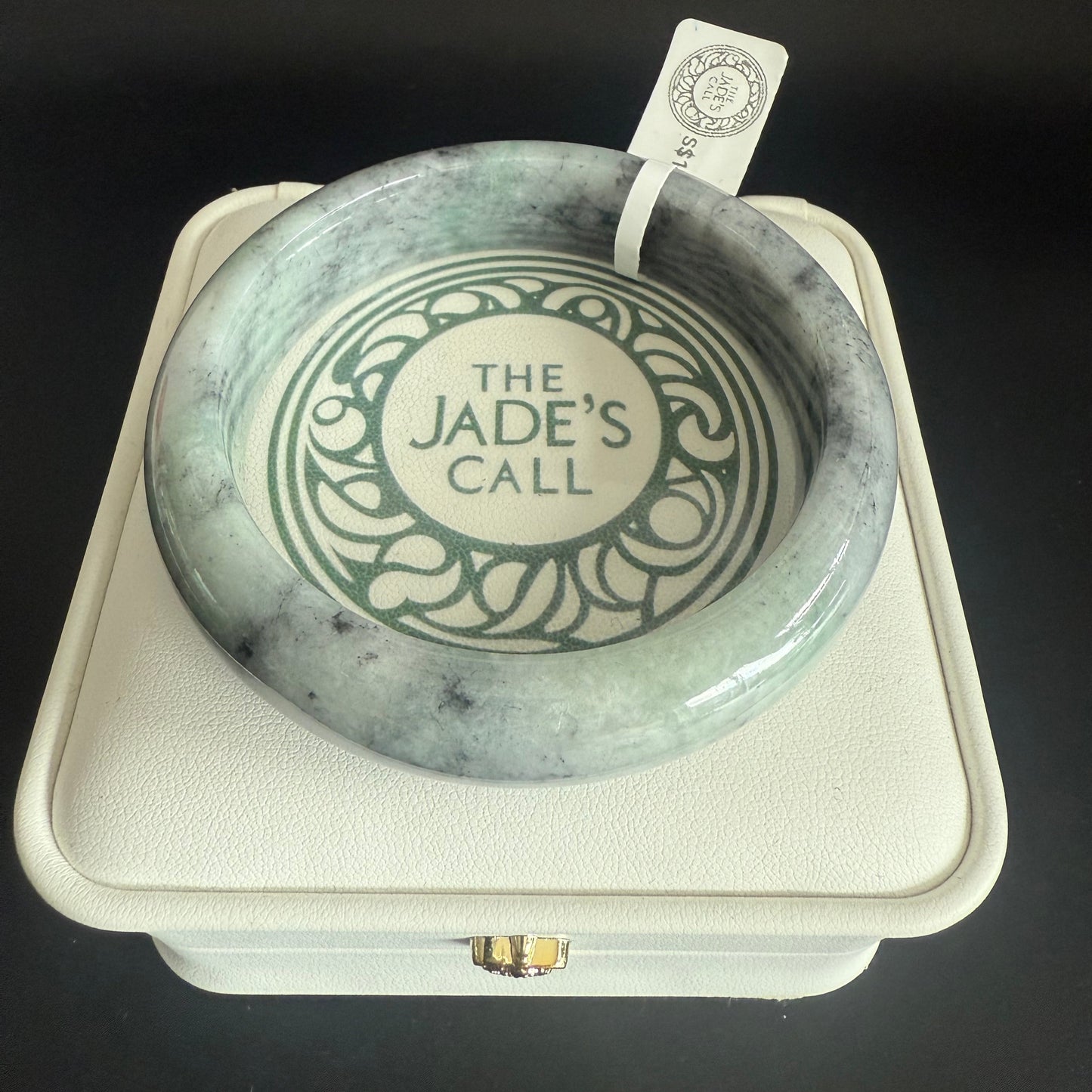 93. Greyish black with green Jade bangle