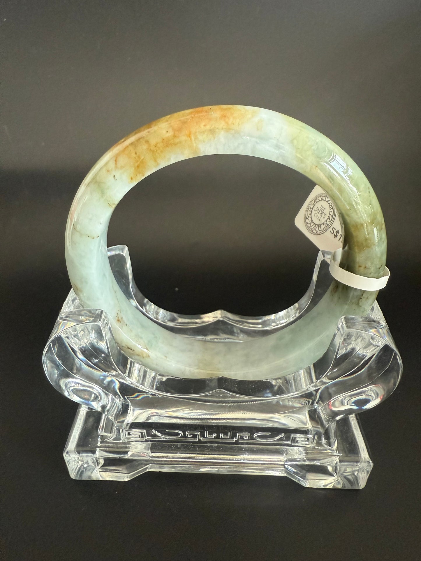 94. Greenish Grey with brown spatters jade bangle
