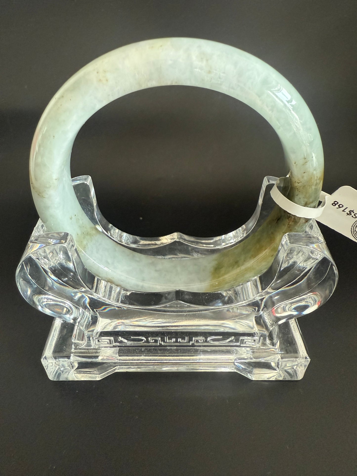 94. Greenish Grey with brown spatters jade bangle