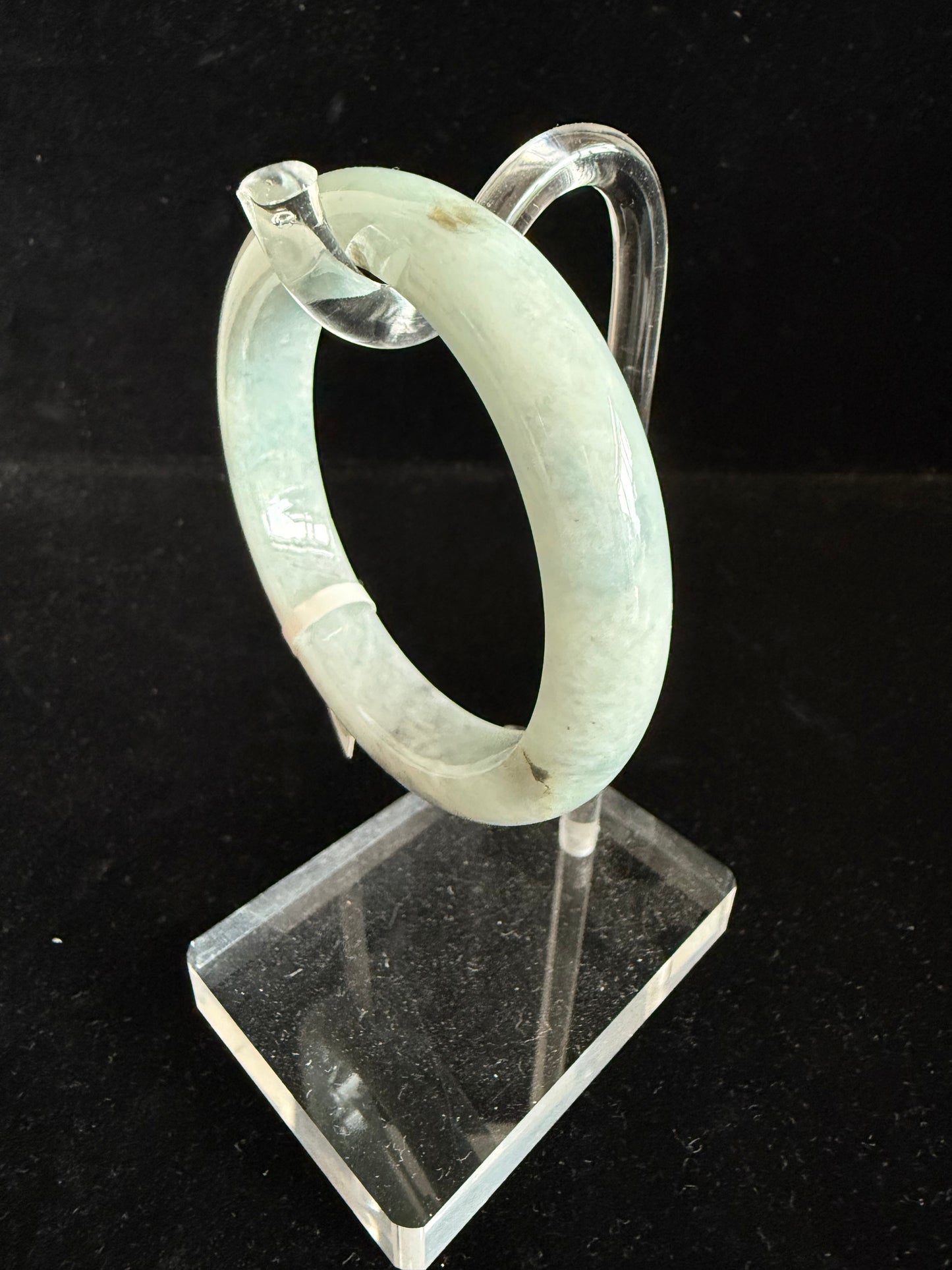 96. Greyish blue green jade bangle