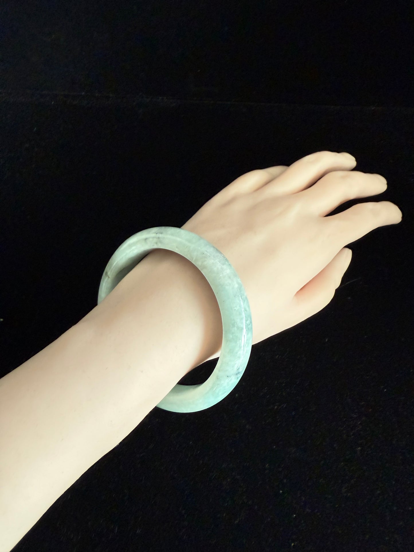 96. Greyish blue green jade bangle