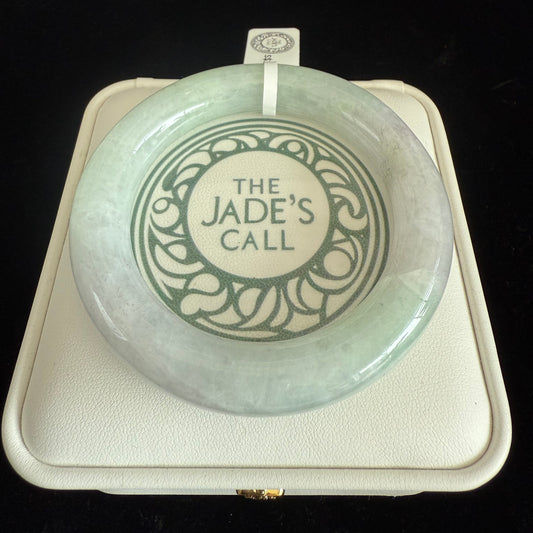 113. Light icy green traditional round Jade Bangle