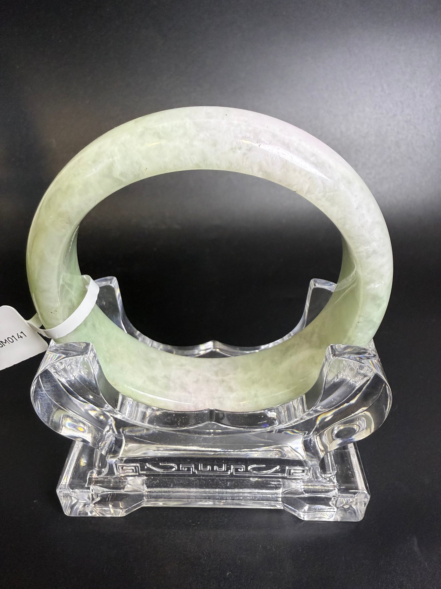 141. Light green with grey jade bangle