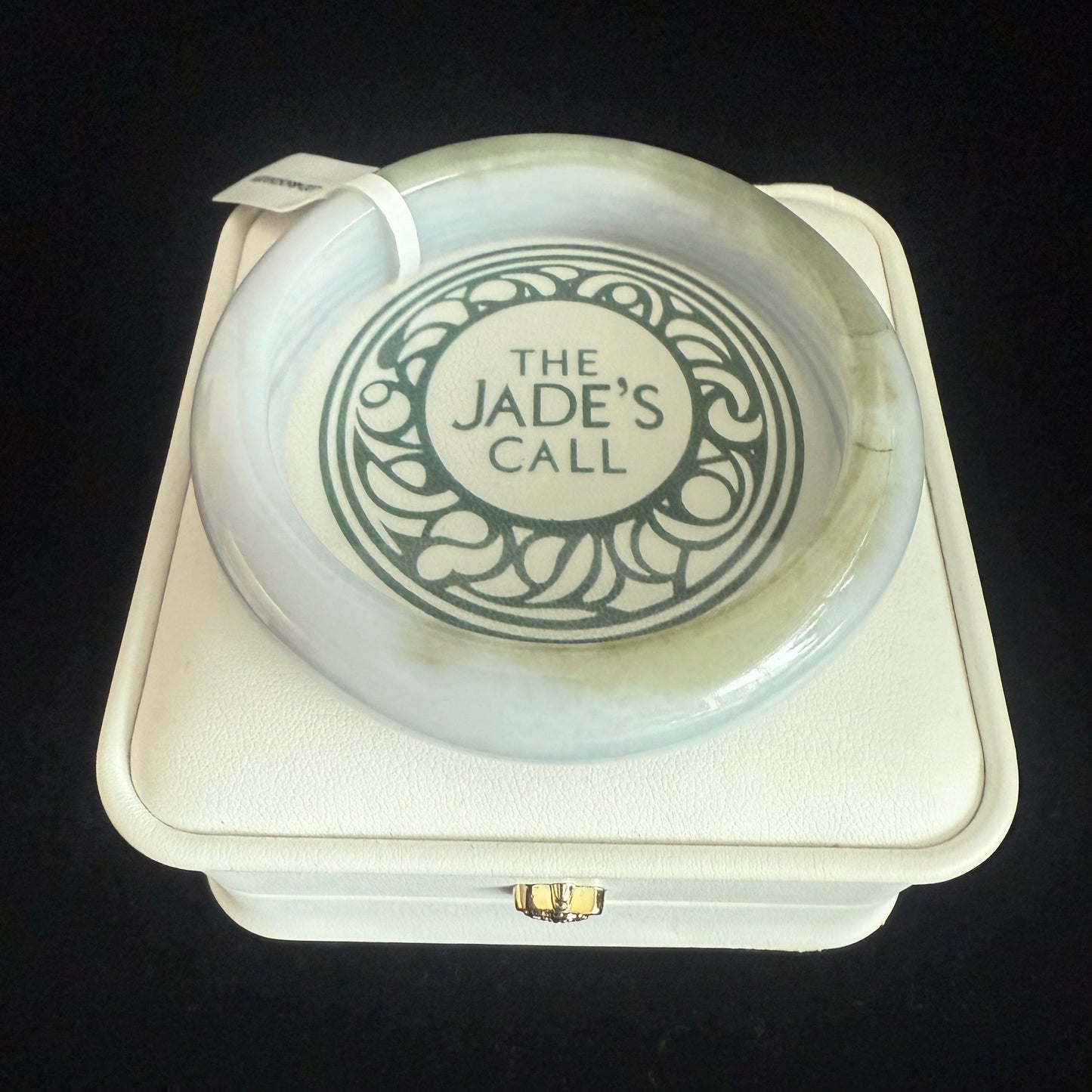 207. Smooth yellow and white Jade Bangle