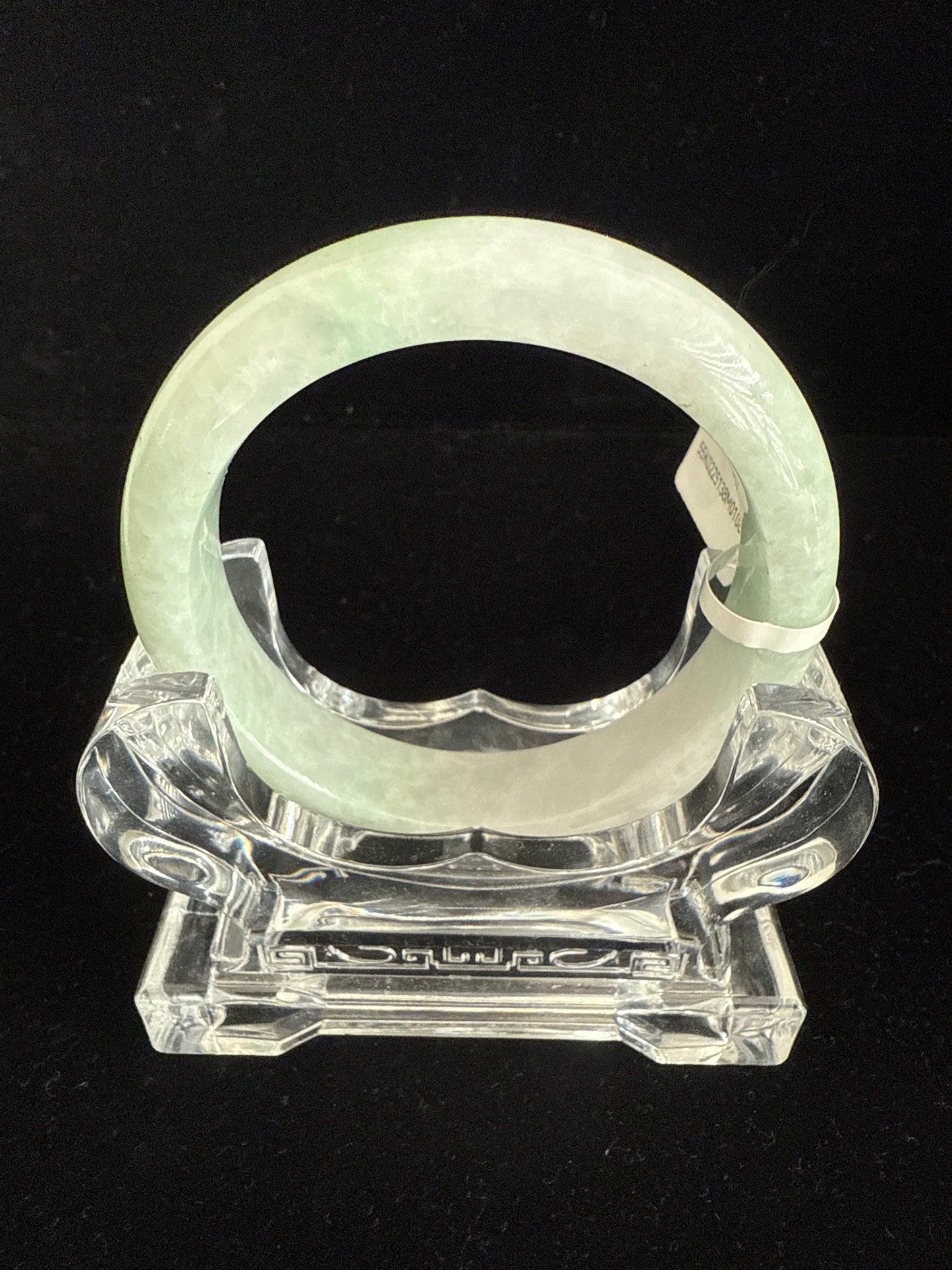 106. Light green infuse with cotton pattern Jade bangle