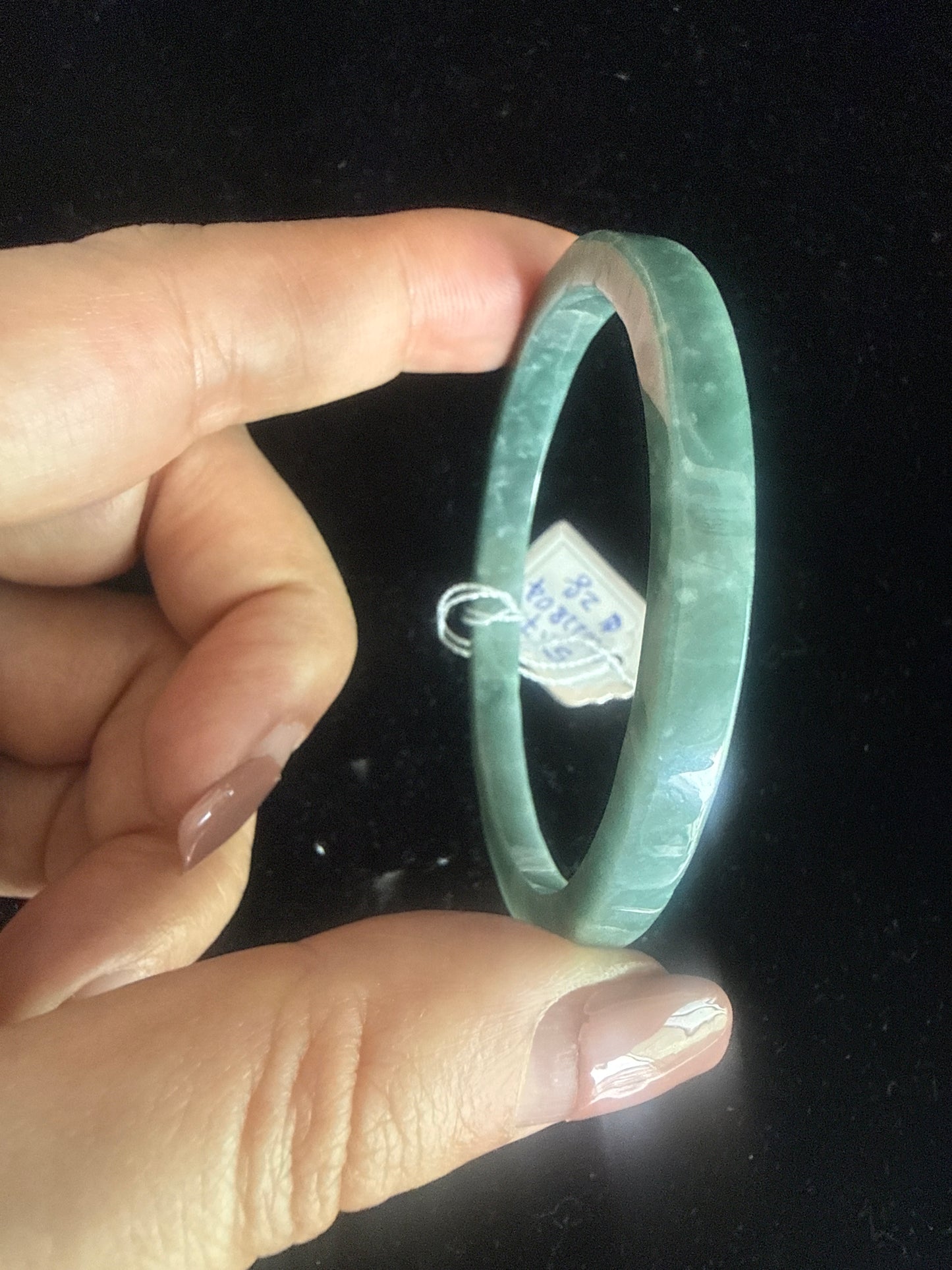 804. Guatemala Type A thin square jadeite bangle