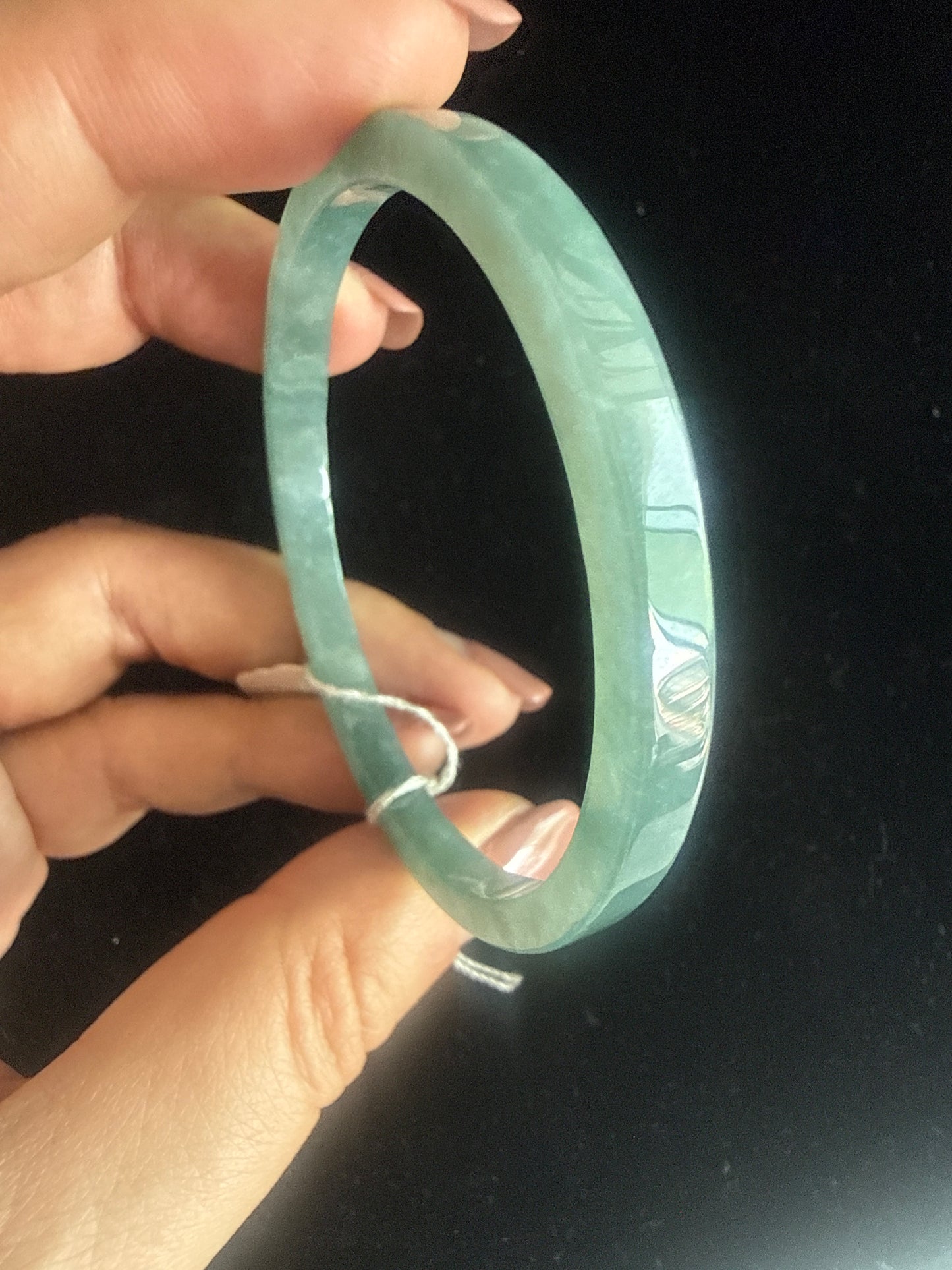 802. Guatemala Type A thin square jadeite bangle
