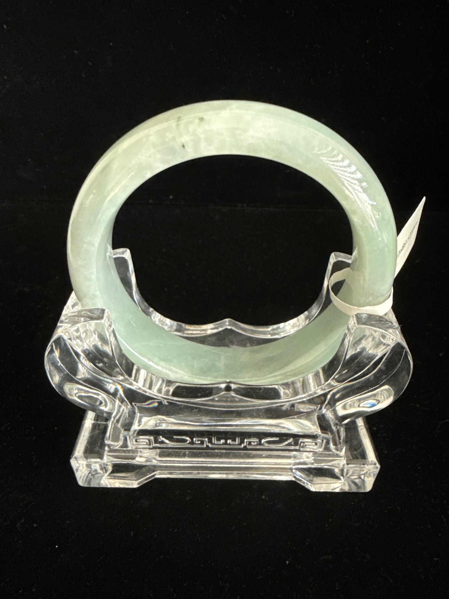 109. Natural texture light green Jade bangle