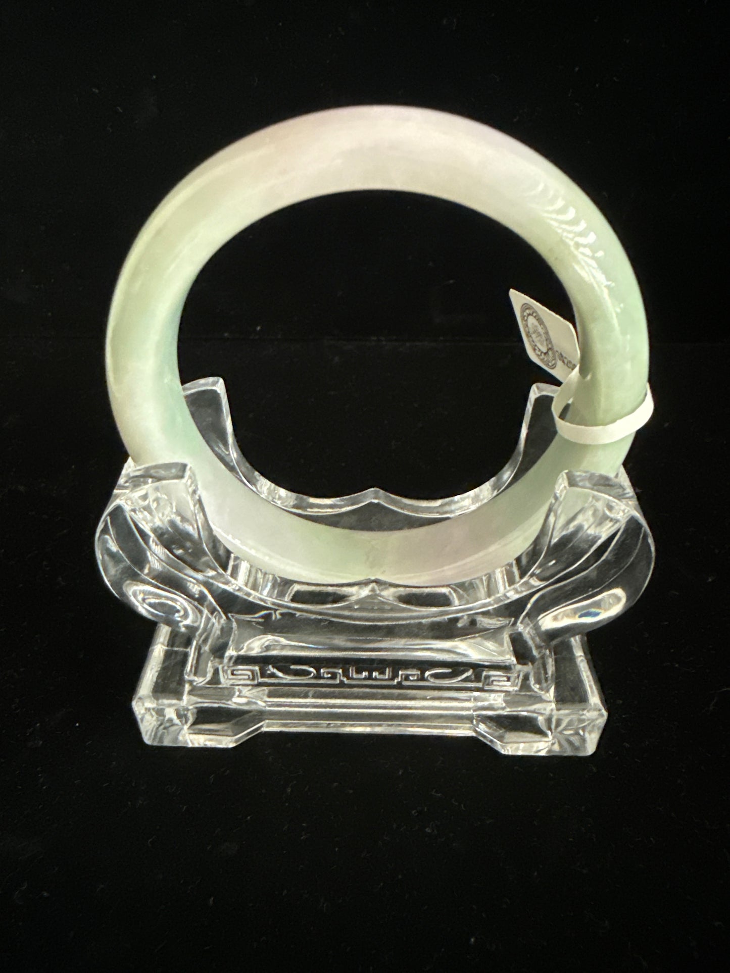 108. Purple fuse green Jade bangle