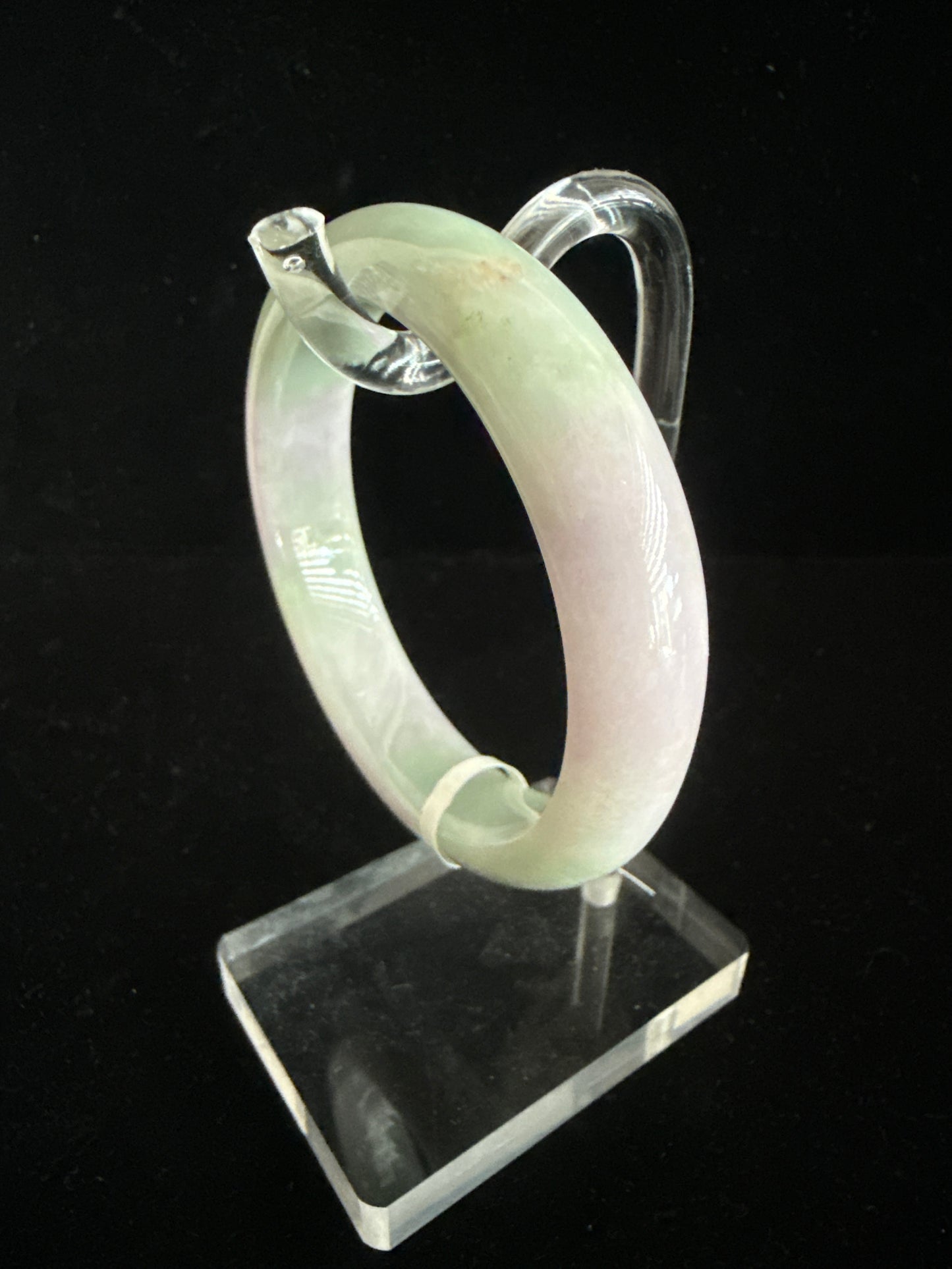 108. Purple fuse green Jade bangle