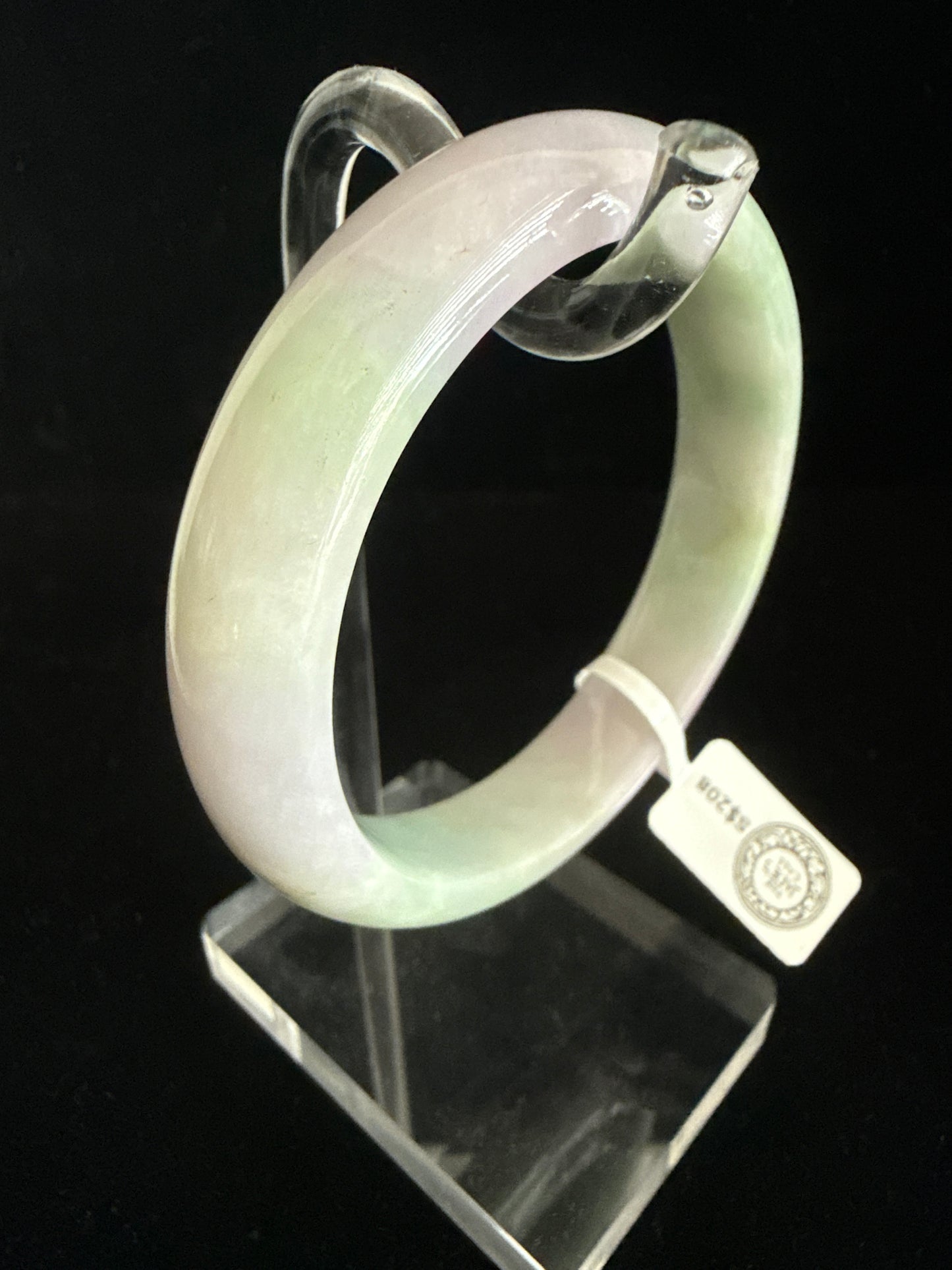 108. Purple fuse green Jade bangle