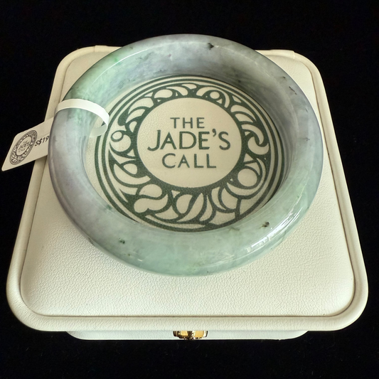 139.Subtle Purple with sprinkles of green Jade bangle