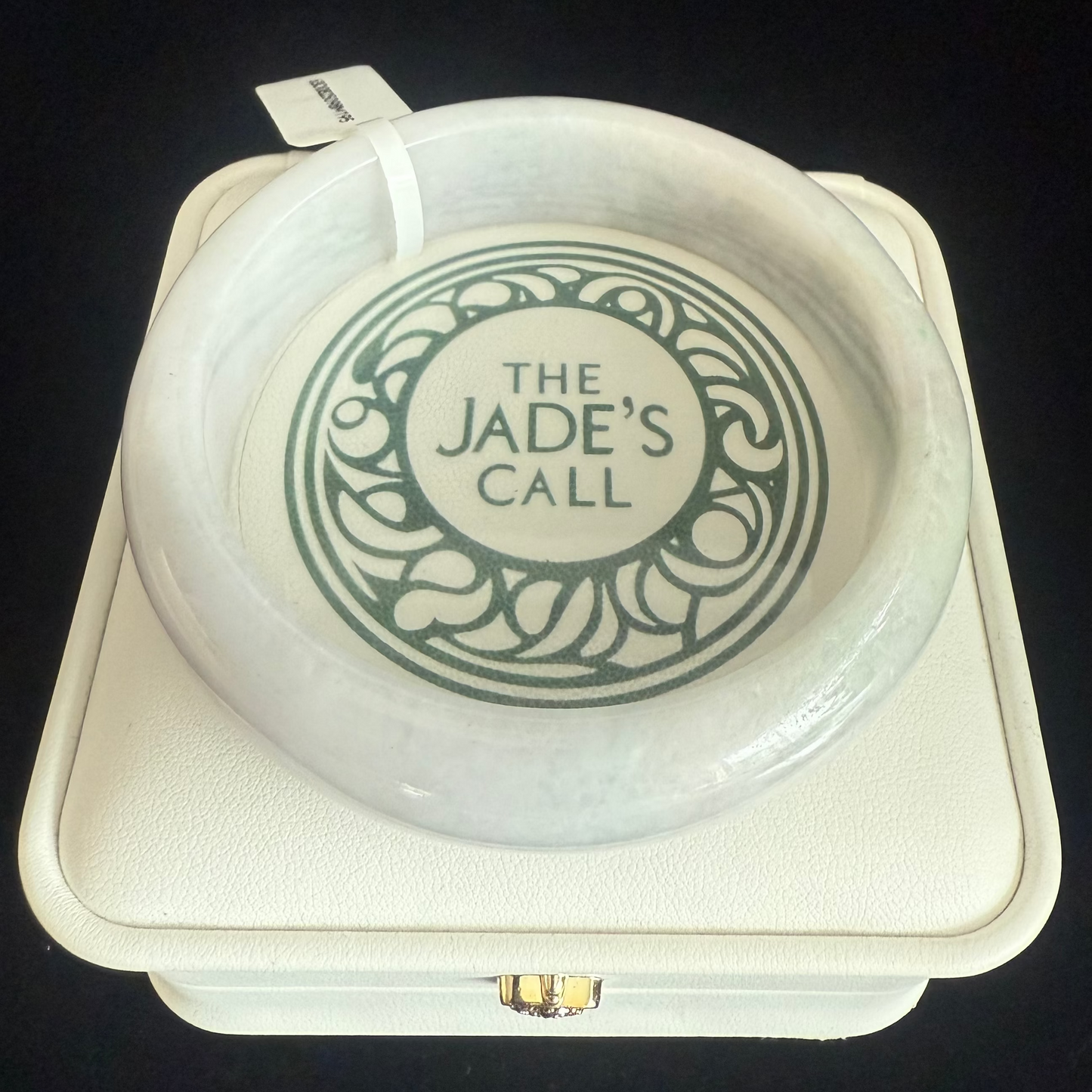 195. Near white Jade Bangle