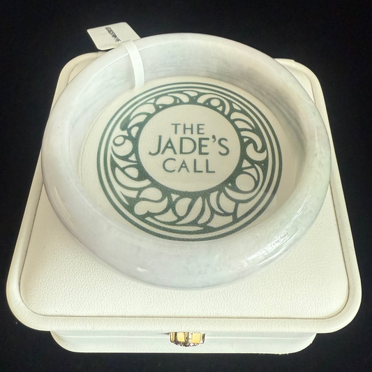 195. Near white Jade Bangle