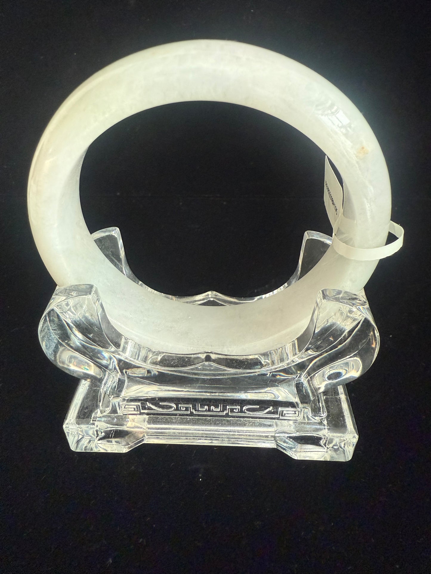 195. Near white Jade Bangle