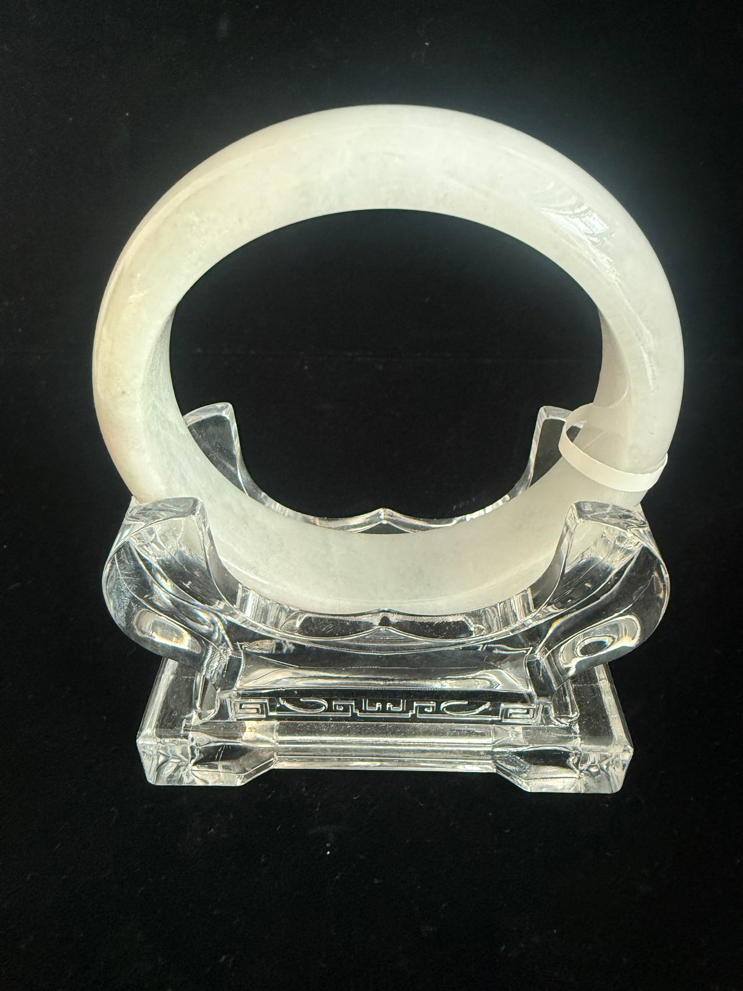 195. Near white Jade Bangle