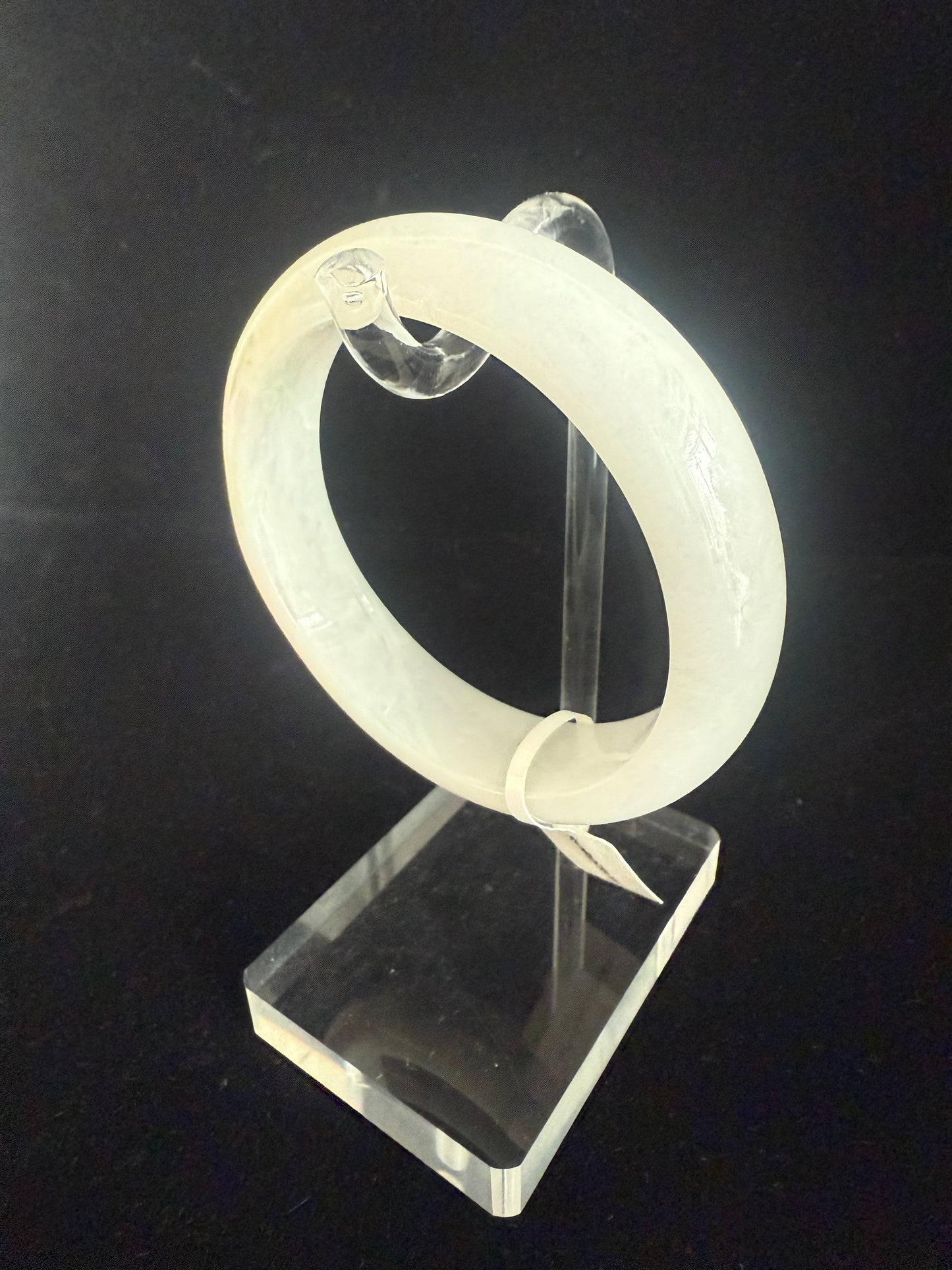 195. Near white Jade Bangle