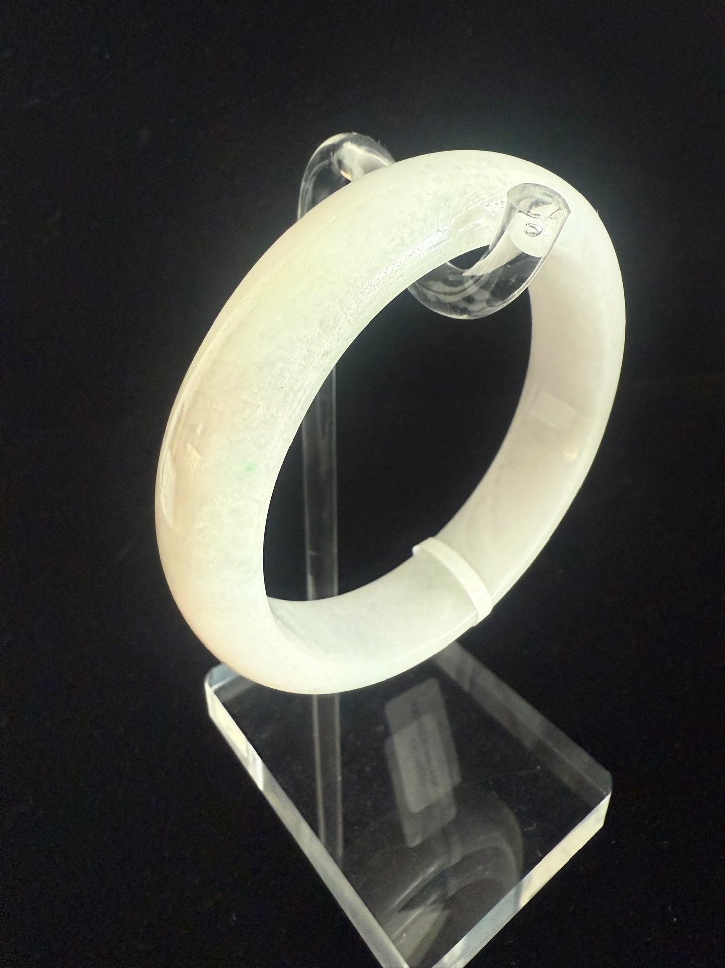 195. Near white Jade Bangle