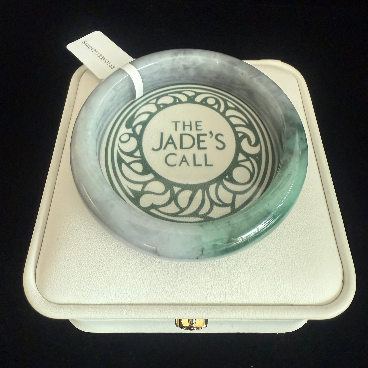 168. Grey with green Jade Bangle