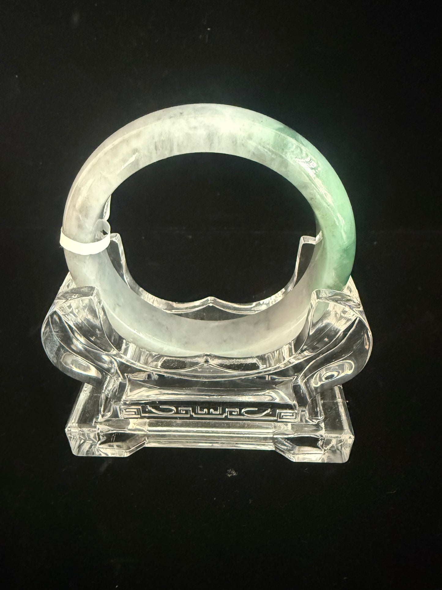 168. Grey with green Jade Bangle