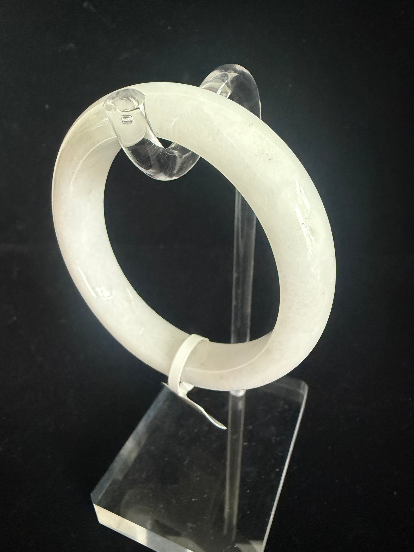 116. White Moon light Jade Bangle
