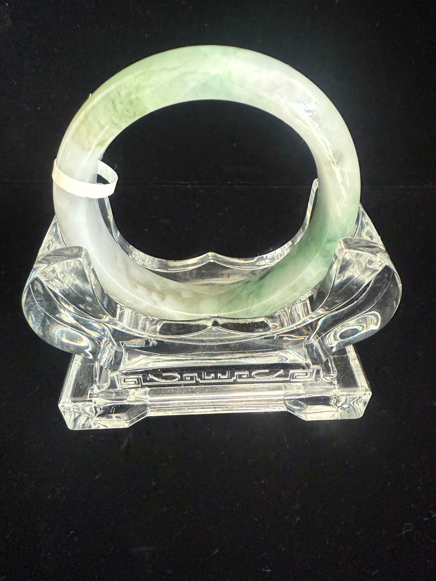 151. Light green touches in white undertone Jade bangle
