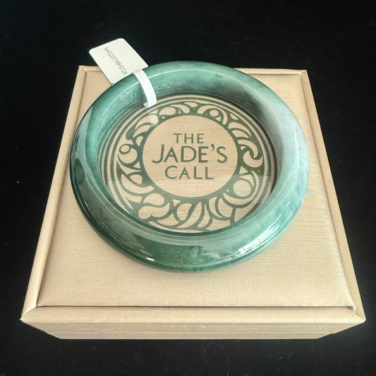 126. Dark green with blend with a grey Jade Bangle