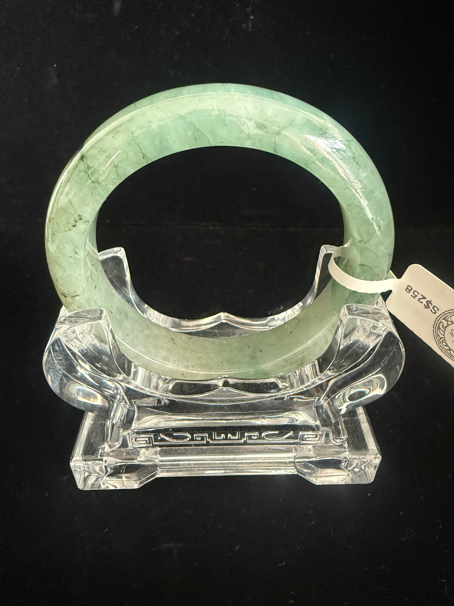 121. Glossy underwater green Jade Bangle