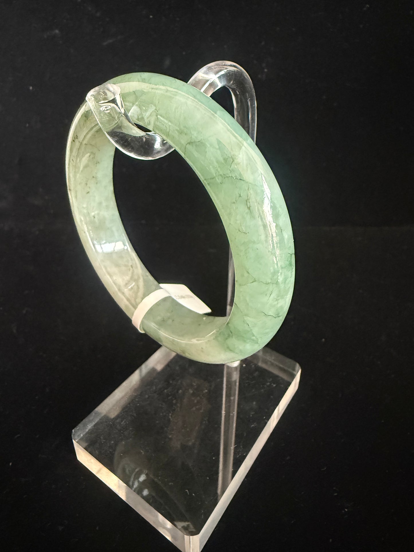 121. Glossy underwater green Jade Bangle