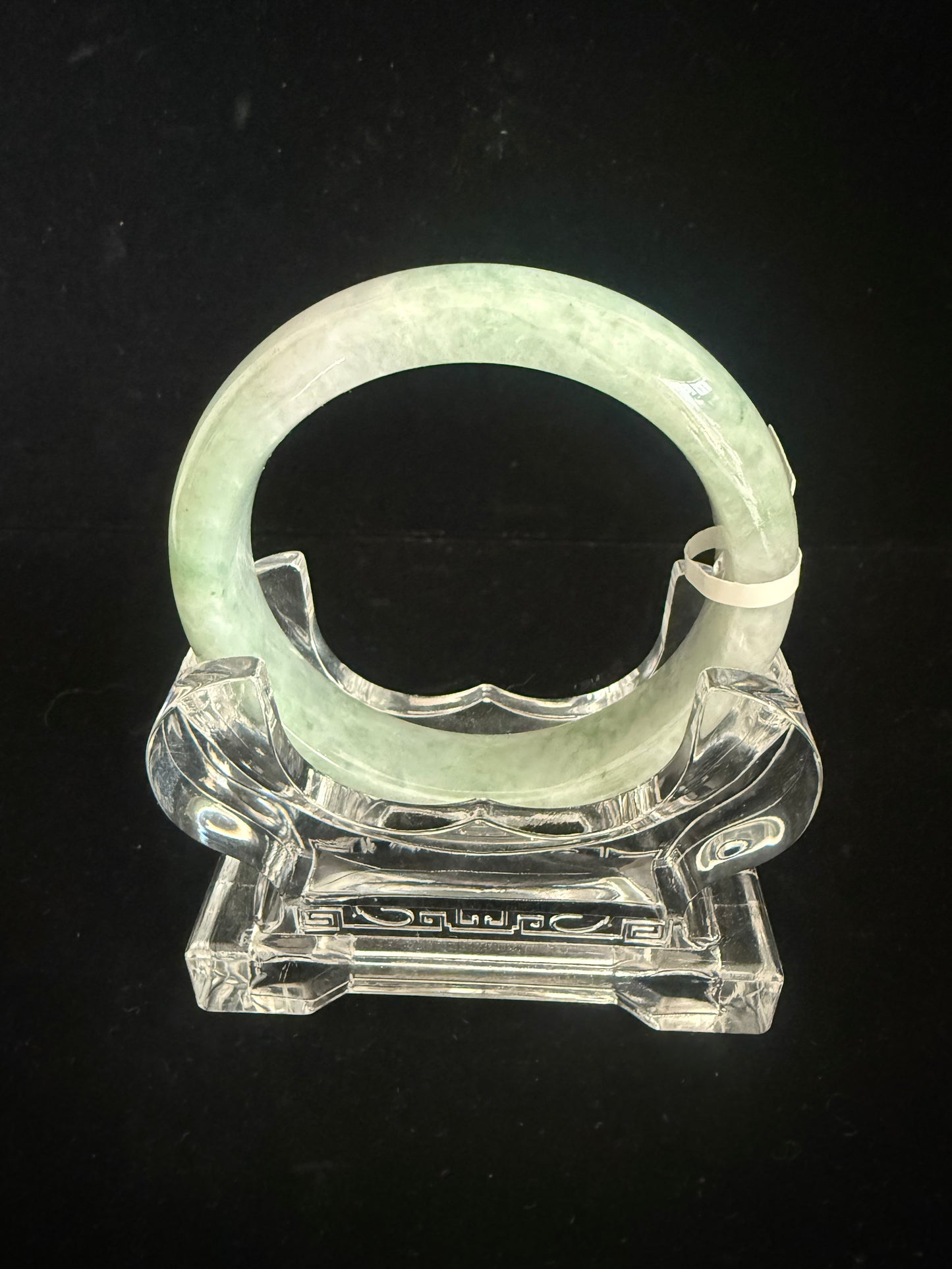 122. Natural soft print green Jade Bangle