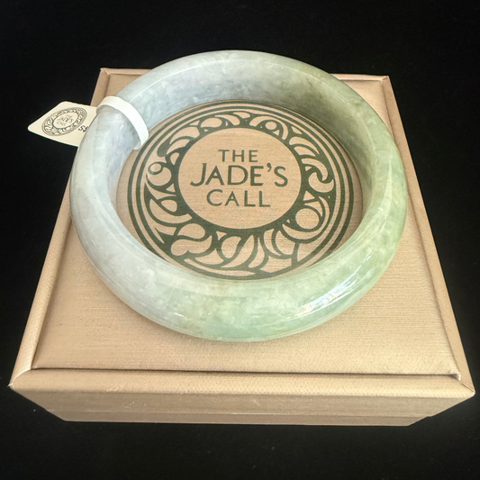 124. Half Grey blend with half green Jade Bangle