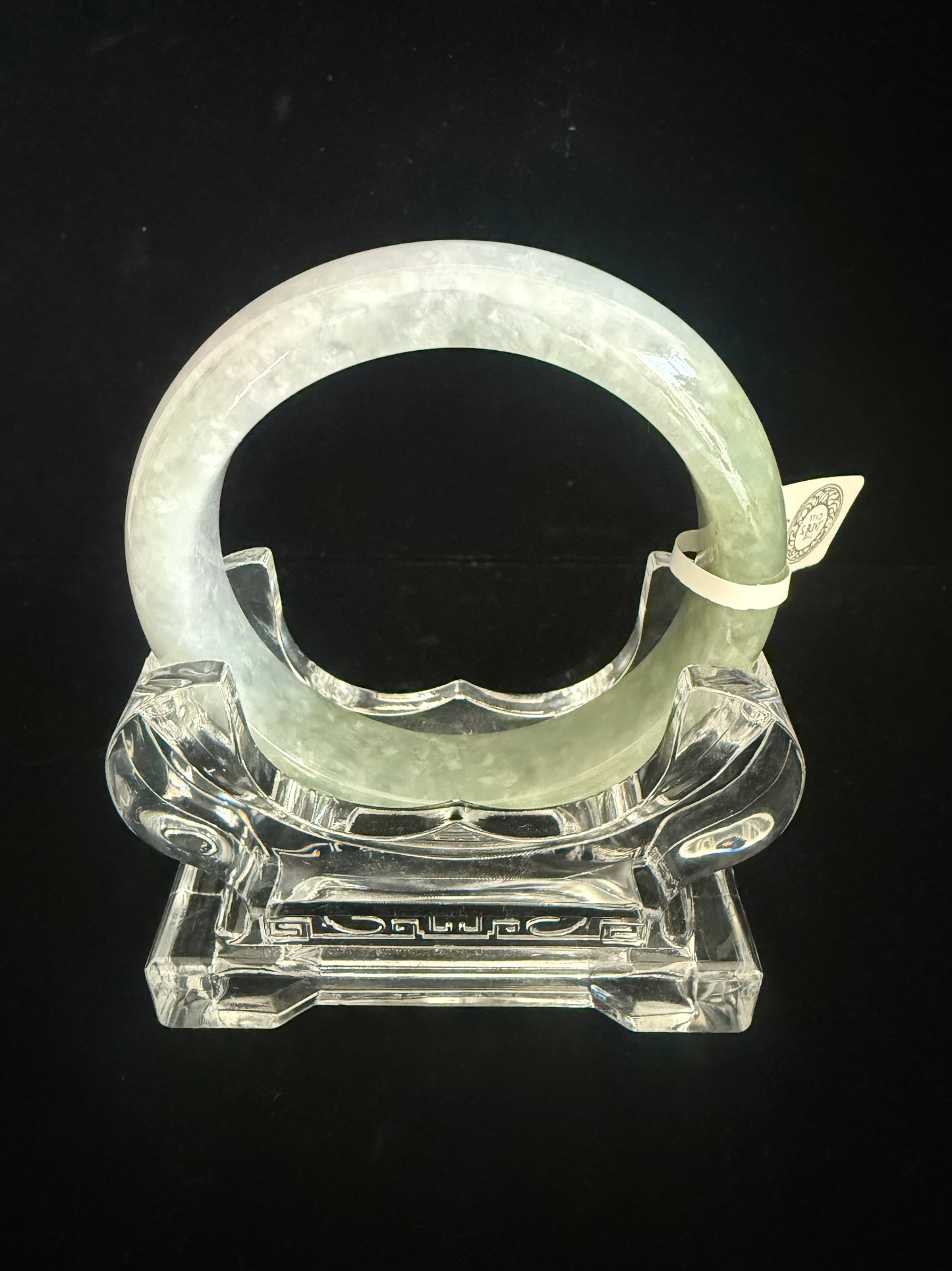 124. Half Grey blend with half green Jade Bangle