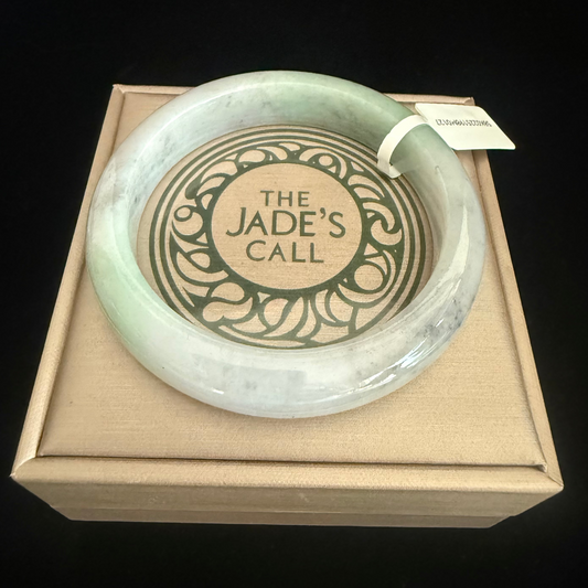 127. Smooth grey blended with green Jade bangle