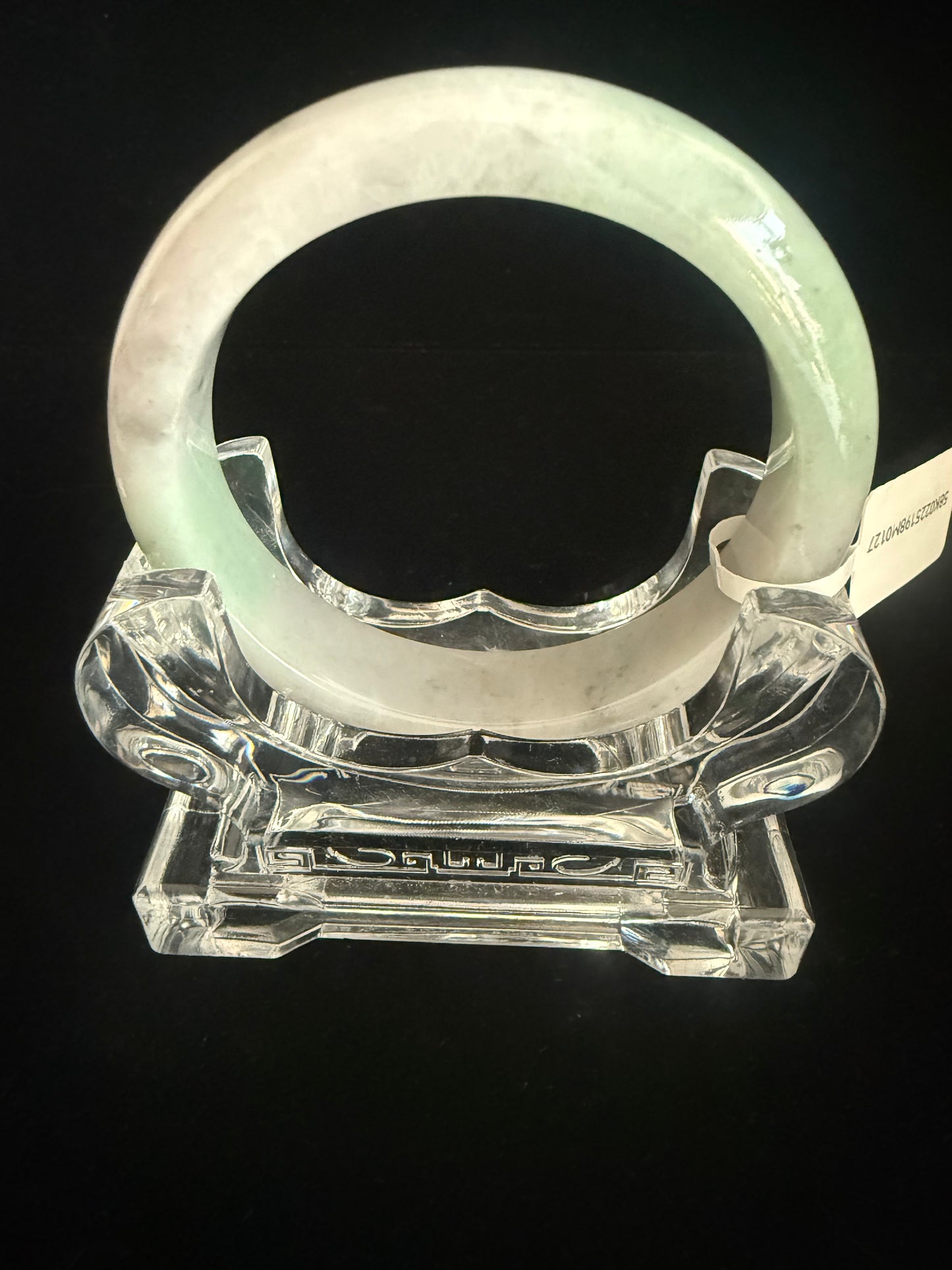 127. Smooth grey blended with green Jade bangle