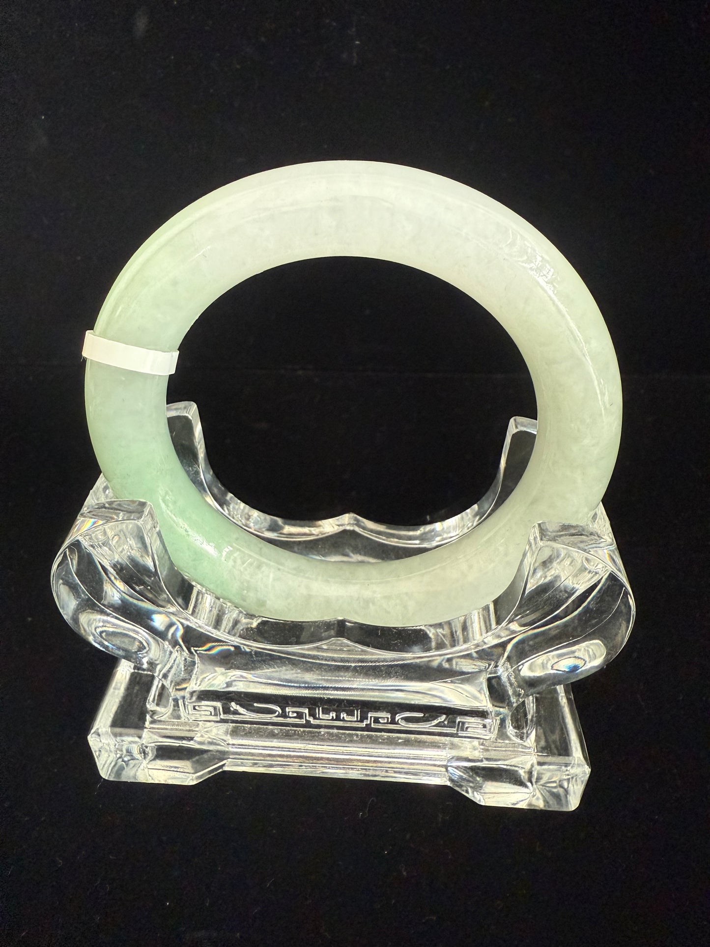 155. Traditional round light green Jade Bangle