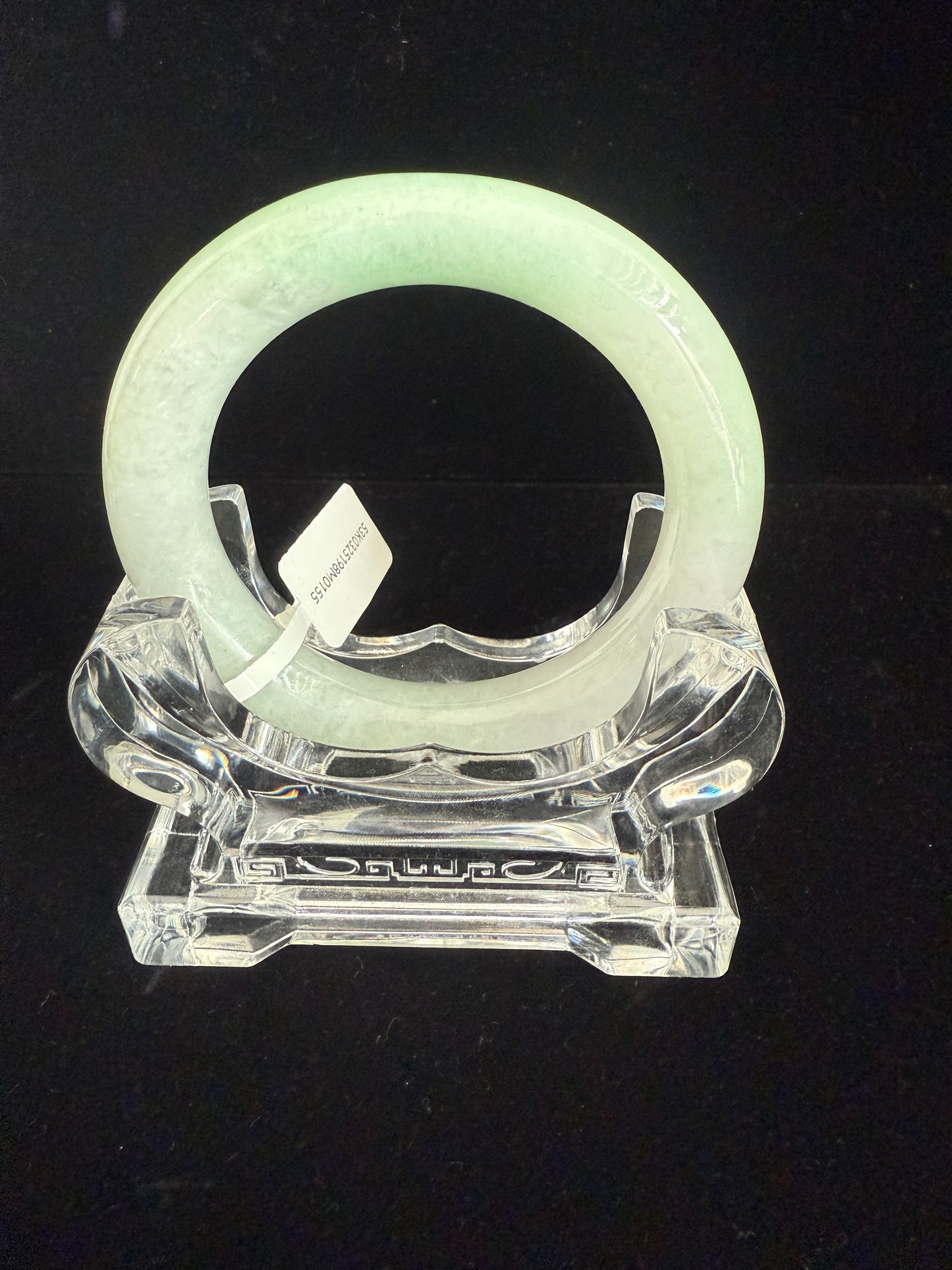 155. Traditional round light green Jade Bangle