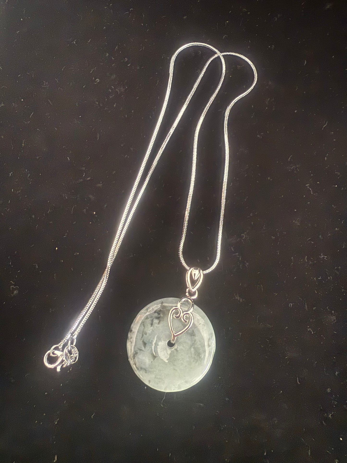 L29. Jade pendant with necklace -Safety button