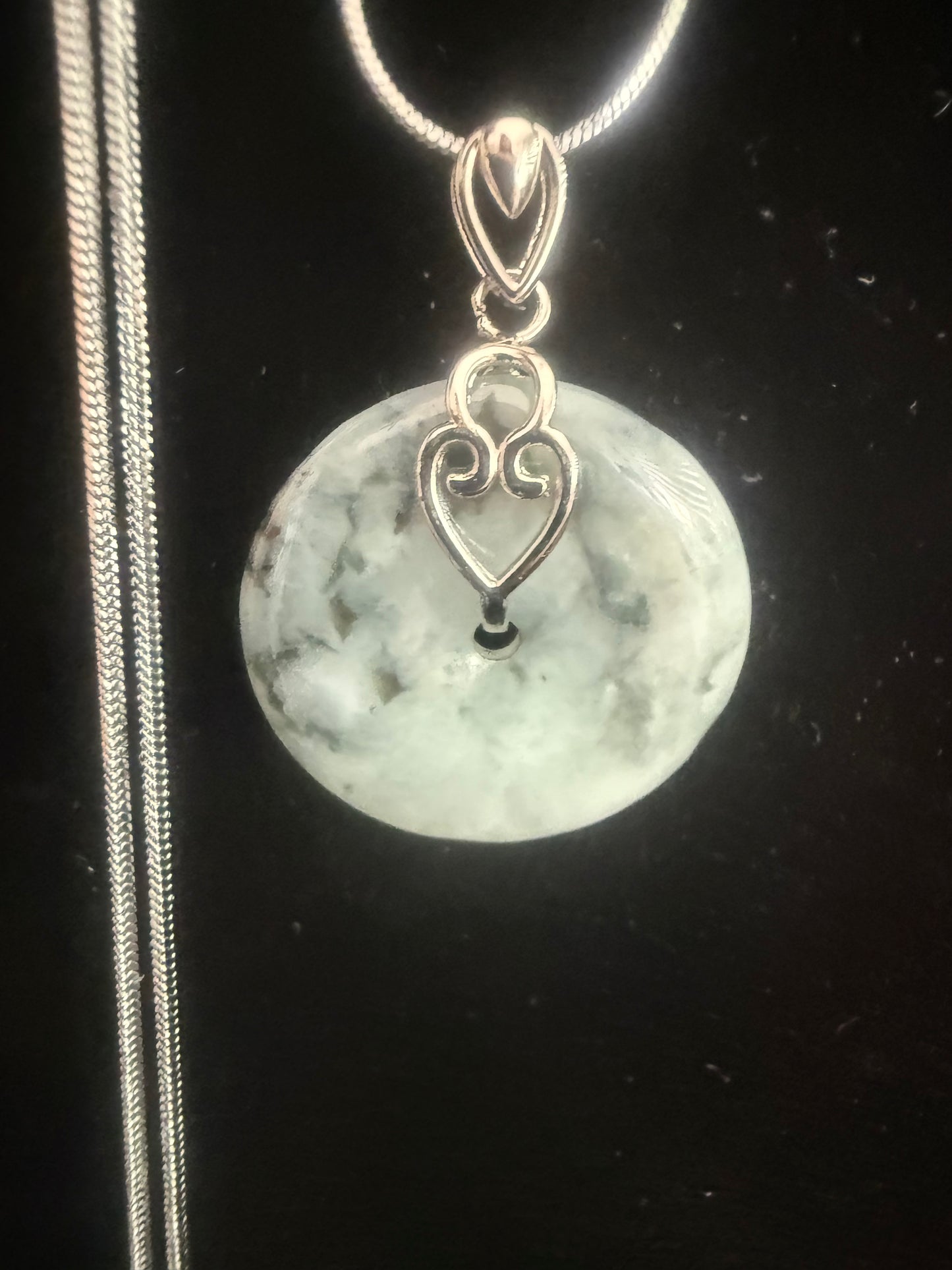 L29. Jade pendant with necklace -Safety button