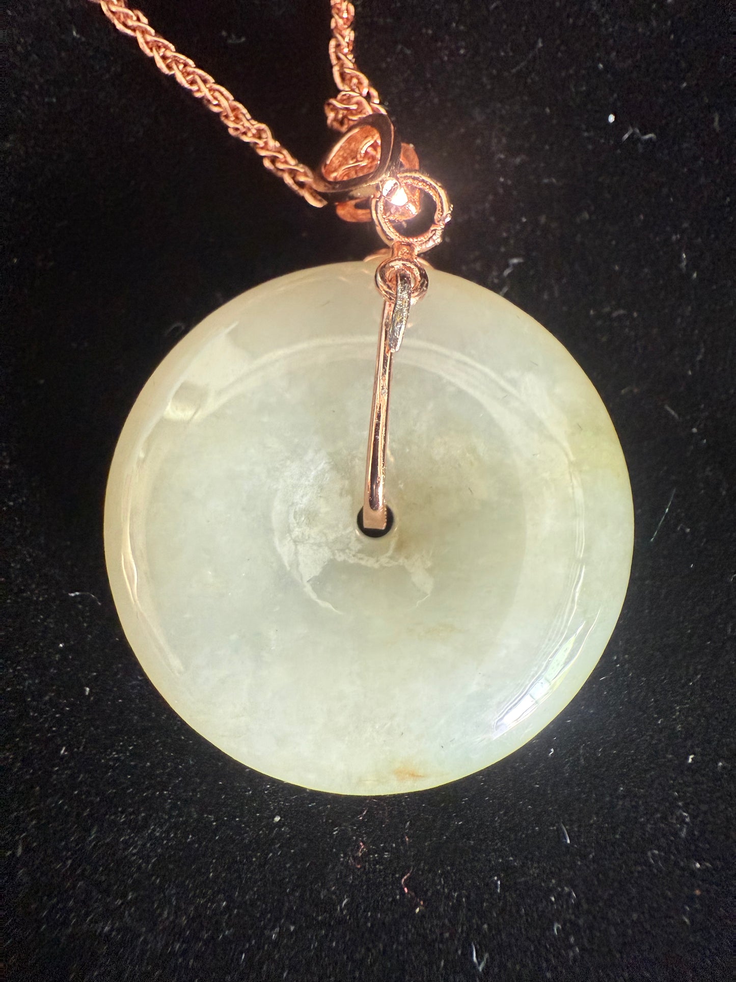 L36. Jade pendant with necklace -Safety button