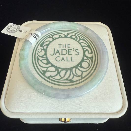 183. Thin cotton print Jade Bangle