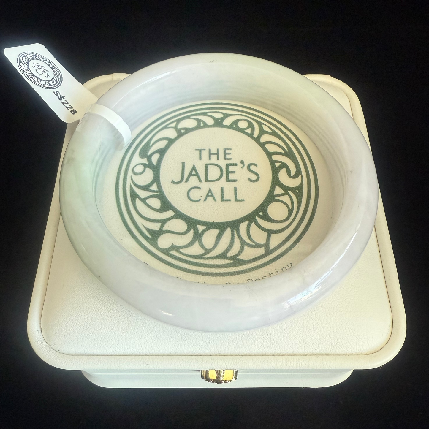 285. White base Jade bangle